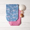 Geschenkbeutel aus Stoff Blütenmeer blau-pink
