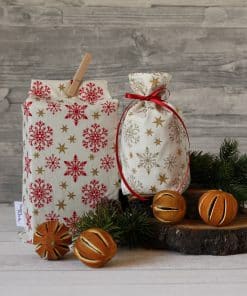 Geschenkbeutel aus Stoff Weihnachtssterne