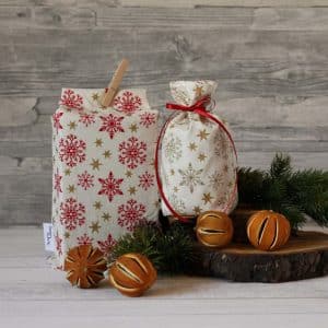 Geschenkbeutel aus Stoff Weihnachtssterne