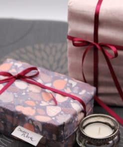 Geschenkbeutel aus Stoff Herzblatt rose