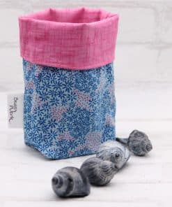 Geschenkbeutel als Geschenkverpackung zu Ostern Blumenmeer blau/pink