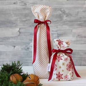 Geschenkbeutel aus Stoff zu Weihnachten als Alternative zu Geschenkpapier