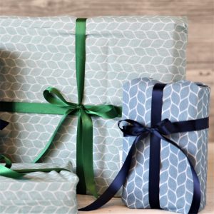 Geschenkbeutel Blau-Grüne Wabe