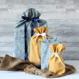 nachhaltige, wiederverwendbare Alternative für Geschenkverpackungen blaue Ranke | Starterset