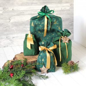 Geschenkbeutel Tannengold