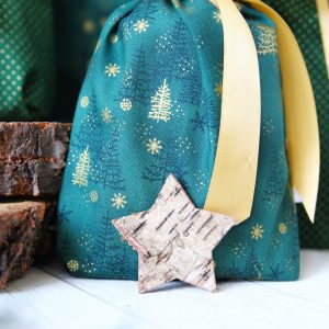 Geschenkbeutel Tannengold