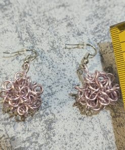 Ohrringe aus Aludraht; Farbe Rose