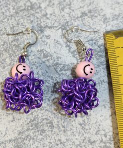 Ohrringe aus Aludraht; Farbe Lila