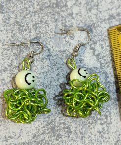 Ohrringe aus Aludraht; Farbe Grün