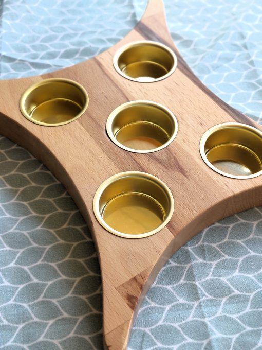 Teelichhalter aus Buchenholz für 5 Teelichter