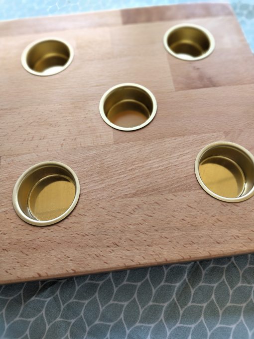 Teelichhalter aus Buchenholz für 5 Teelichter