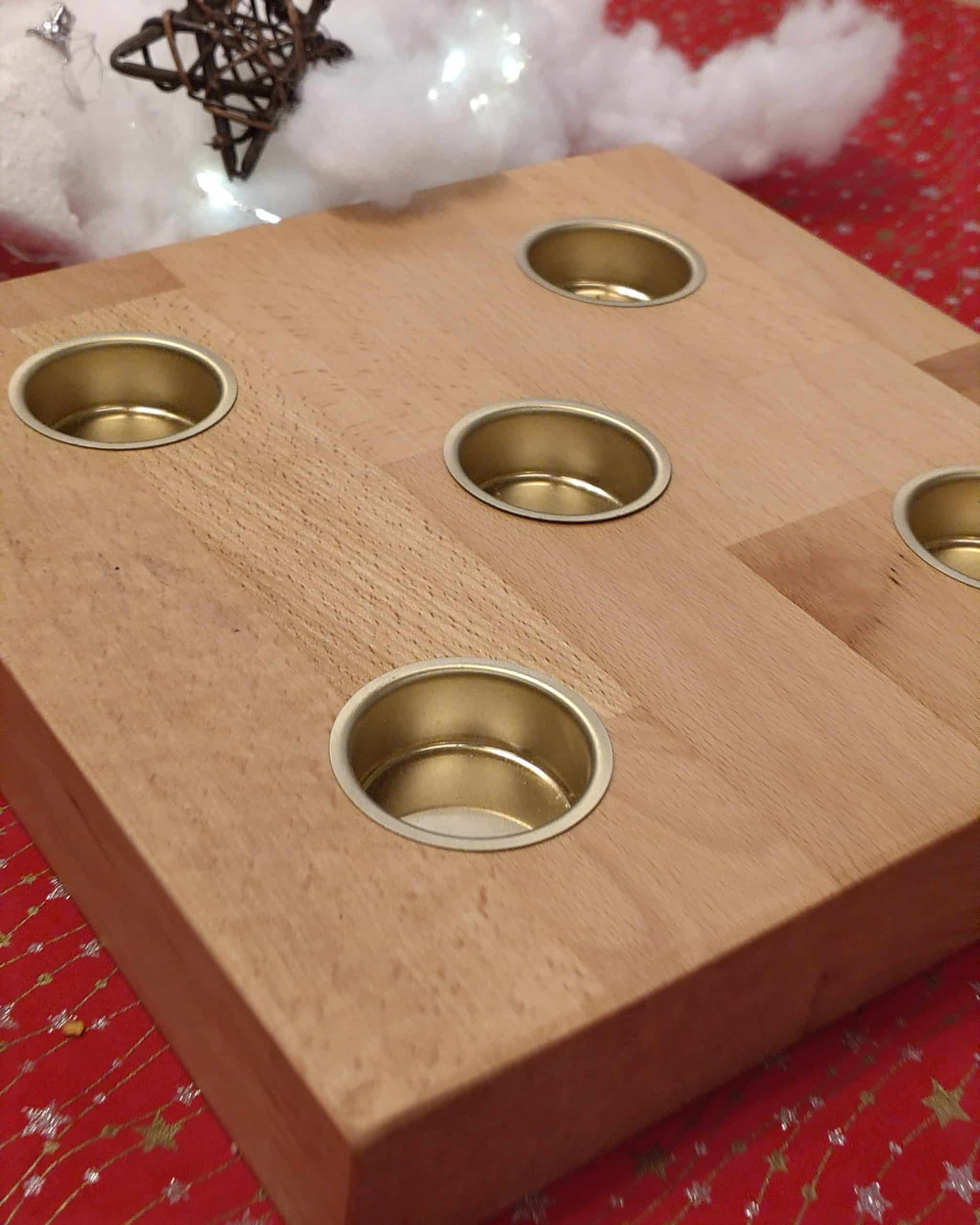 Teelichthalter aus Buchenholz