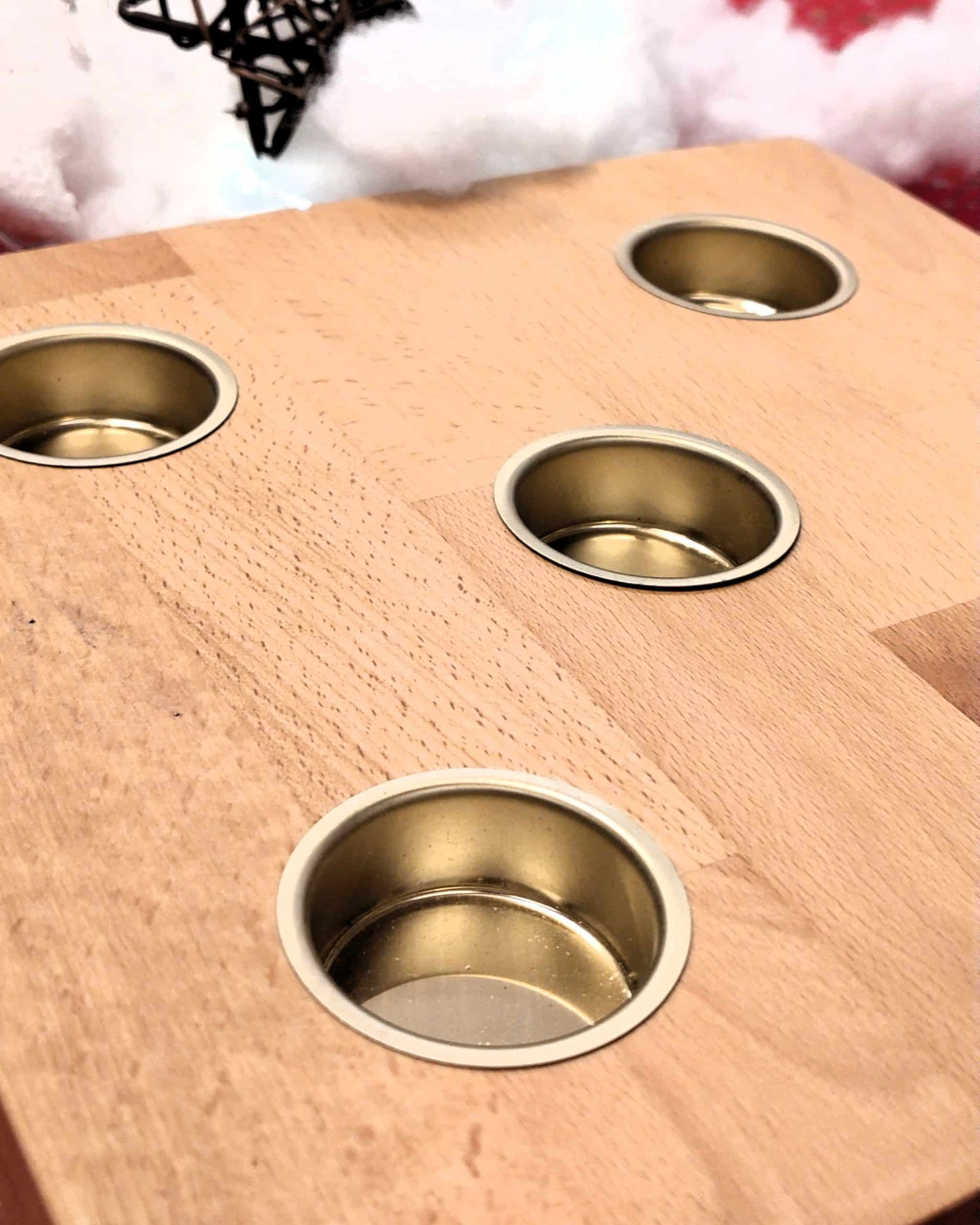 Teelichthalter aus Buchenholz