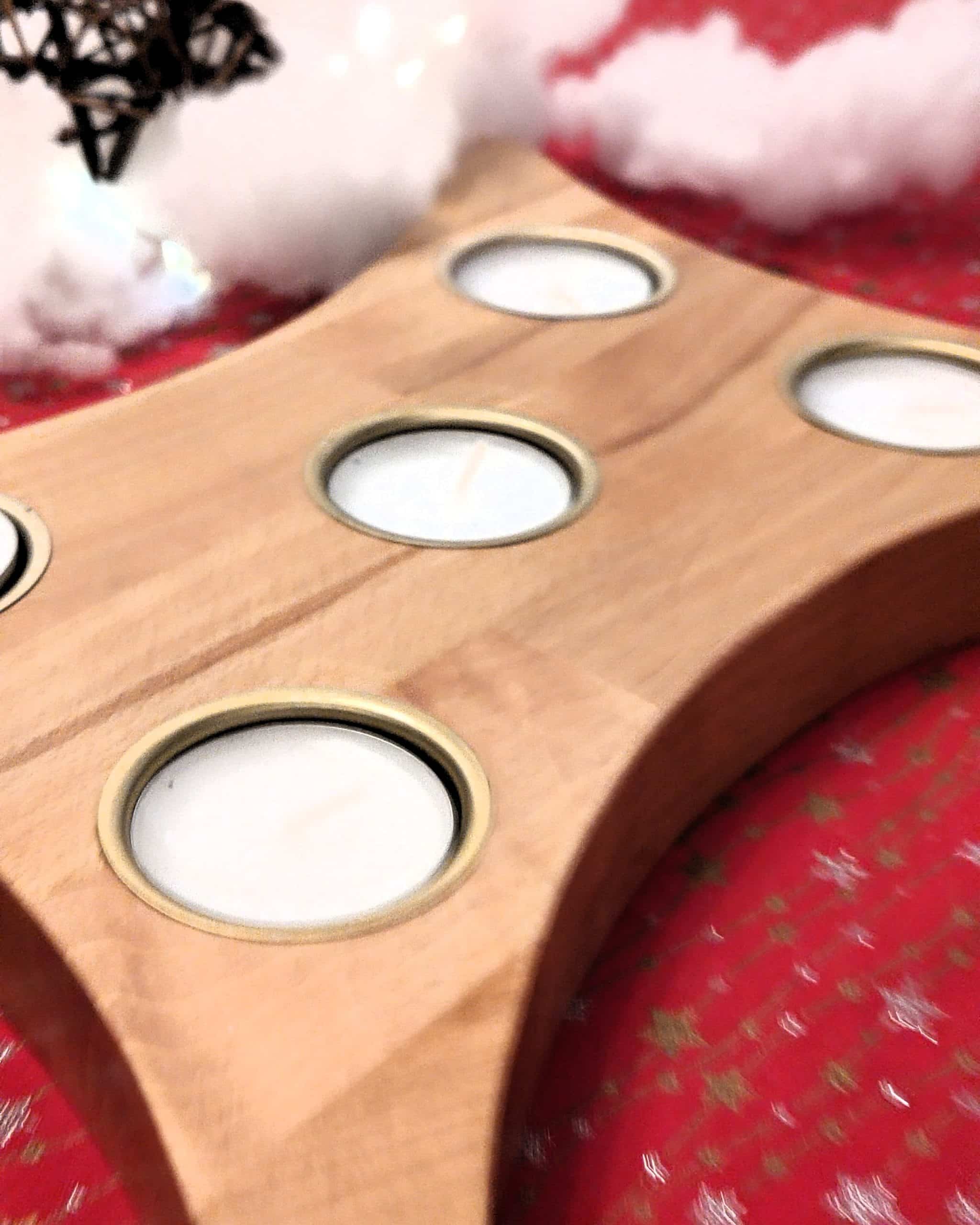 Teelichthalter aus Buchenholz