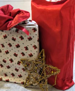 Geschenkbeutel aus Stoff mit Weihnachtsmuster