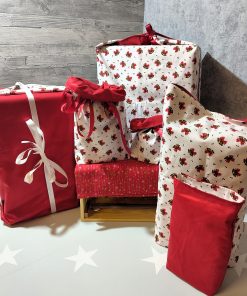 Geschenkbeutel aus Stoff mit Weihnachtsmuster