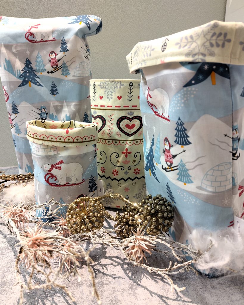 nachhaltige Geschenkbeutel aus Stoff für Weihnachten