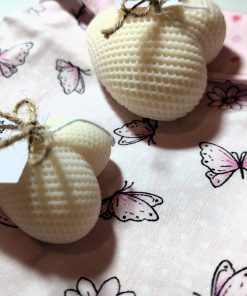 Kerzen in Herzform aus Rapswachs mit Geschenkbeutel